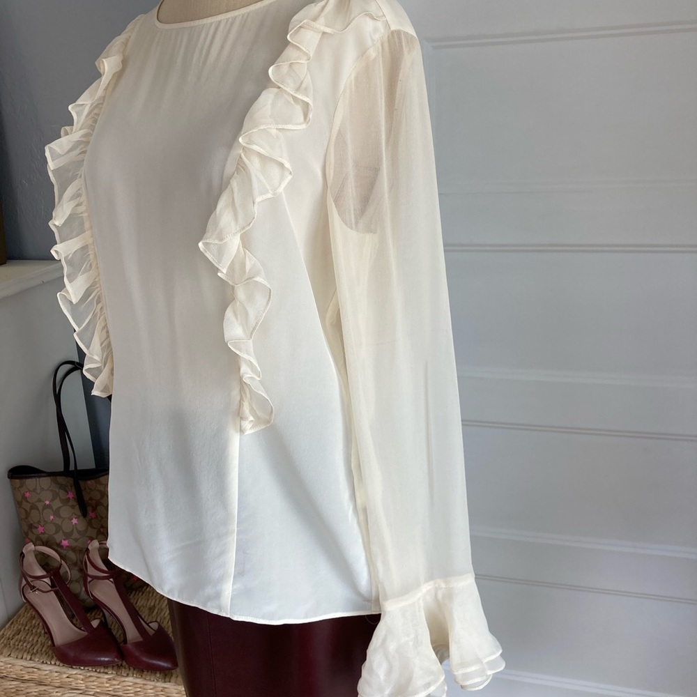 Beautiful Ruffle Detail Silk Blouse - Picture 4 of 10